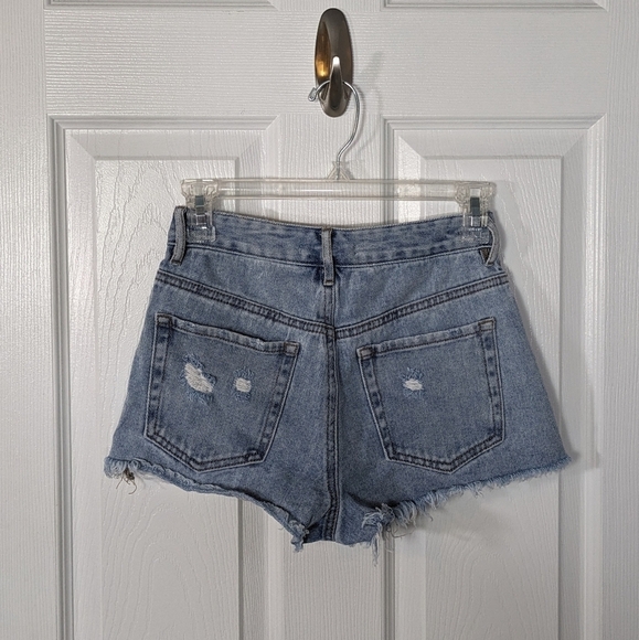 Pacsun Distressed High Rise Festival Shorts in Classic Blue Jean‎ Size 24 - Picture 4 of 7